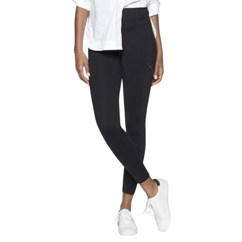 Athleta Women's Black Metro Drifter High Rise Zip Pocket Legging Petite Size XSP
